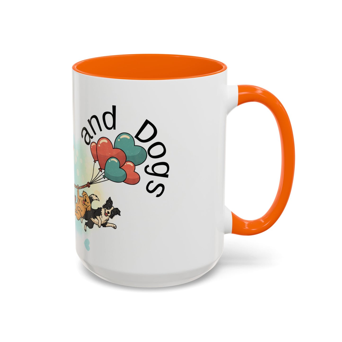 Valentine Dogs Tug-of-Love Mug — Playful Pop-Art Heart Balloons