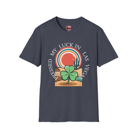 Las Vegas Shamrock T-Shirt — Blessed My Luck In Las Vegas Retro Graphic Tee