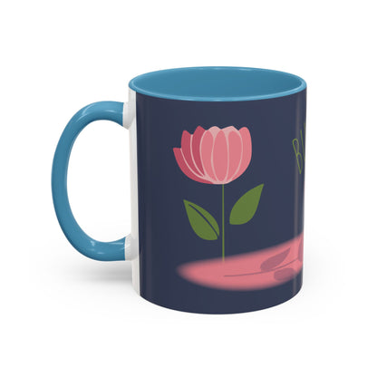 Custom Business Coffee Mug — Personalized Floral Accent Mug with Website & Contact