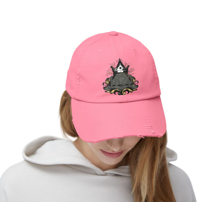 "1820" Distressed Baseball Cap with Gothic Crest Design