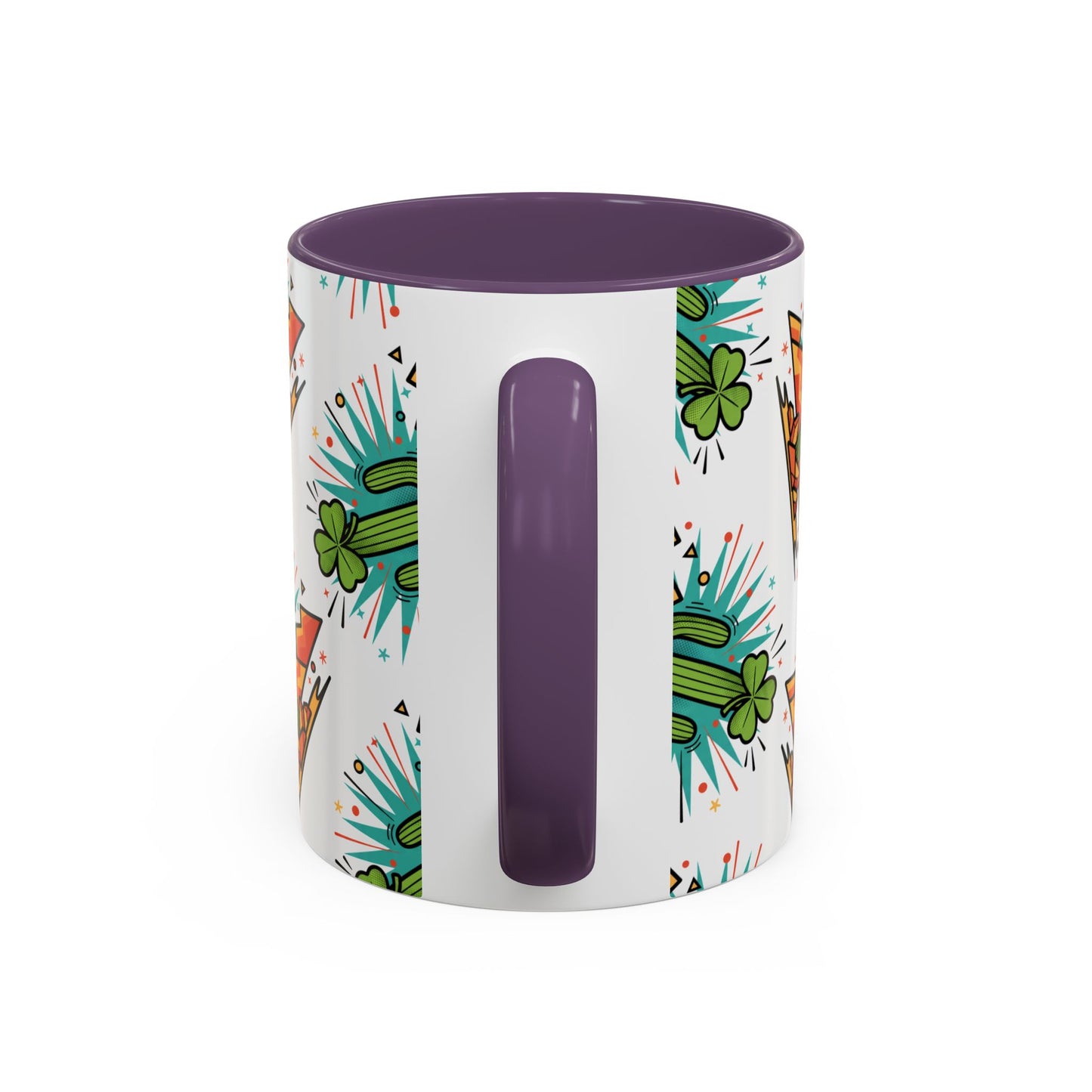 Arizona Shamrock Cactus Mug — Retro Pop Art St. Patrick’s Day Coffee Cup (11/15oz)