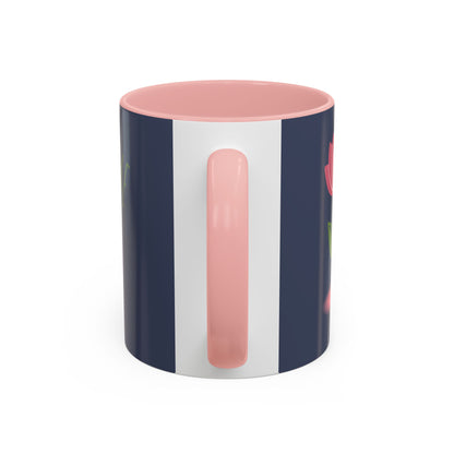 Custom Business Coffee Mug — Personalized Floral Accent Mug with Website & Contact