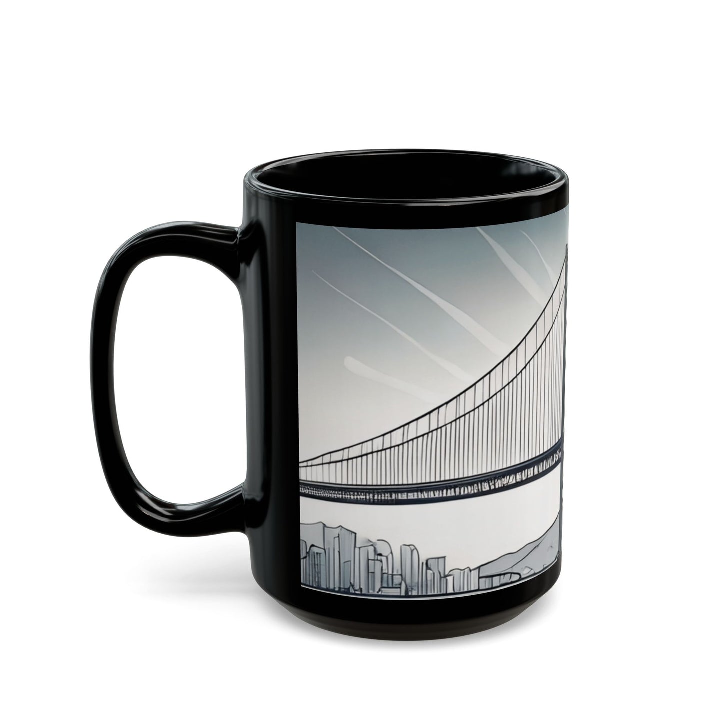 Stylish Bridge Mug | Modern Coffee Cup, Gift for Tea Lovers, Unique Home Decor, Office Mug, Art Print Drinkware