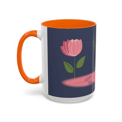 Custom Business Coffee Mug — Personalized Floral Accent Mug with Website & Contact