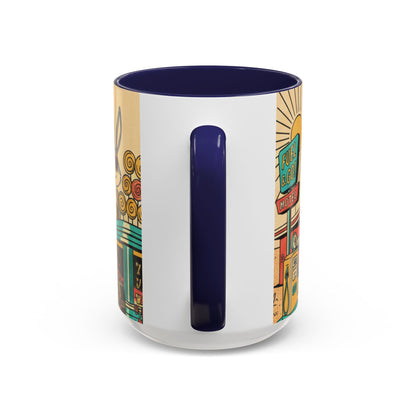 Route 66 Seligman Retro Pop Art Coffee Mug — Vintage Desert Roadside Design (11/15oz)