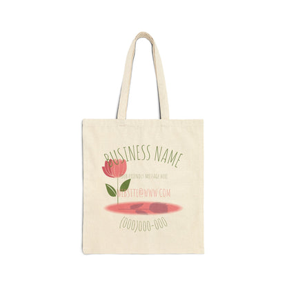 Floral Canvas Tote Bag — Personalized Business Logo Flower Market Bag