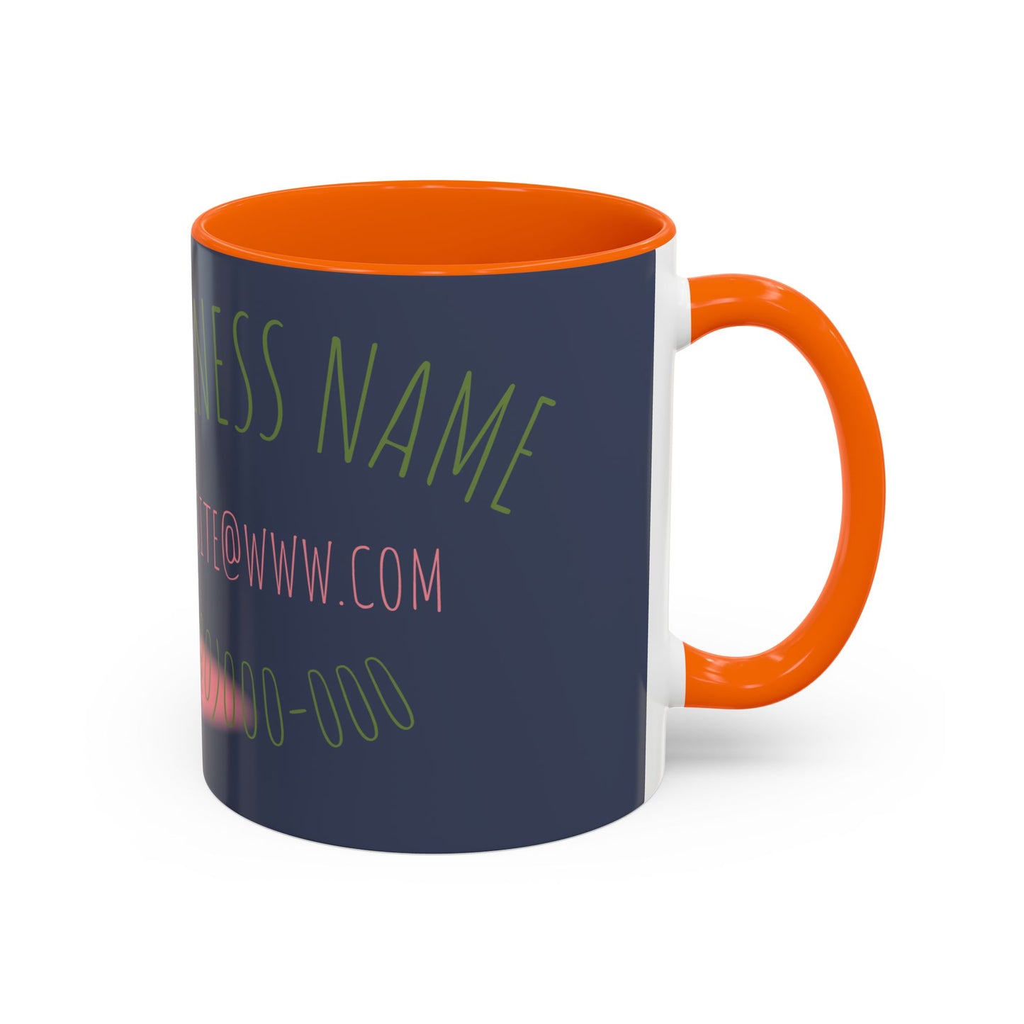 Custom Business Coffee Mug — Personalized Floral Accent Mug with Website & Contact