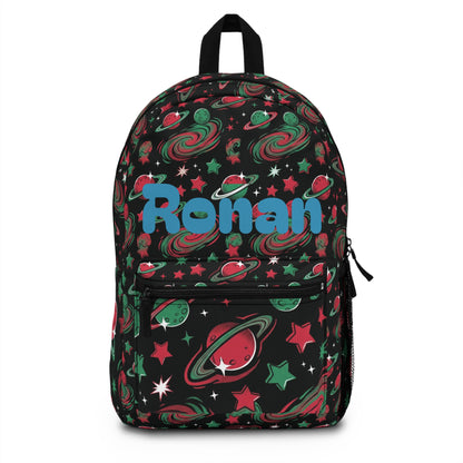 Personalized Space Planet Backpack — Kids' Custom Name School Bag (Ronan)