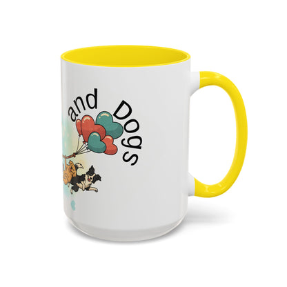 Valentine Dogs Tug-of-Love Mug — Playful Pop-Art Heart Balloons