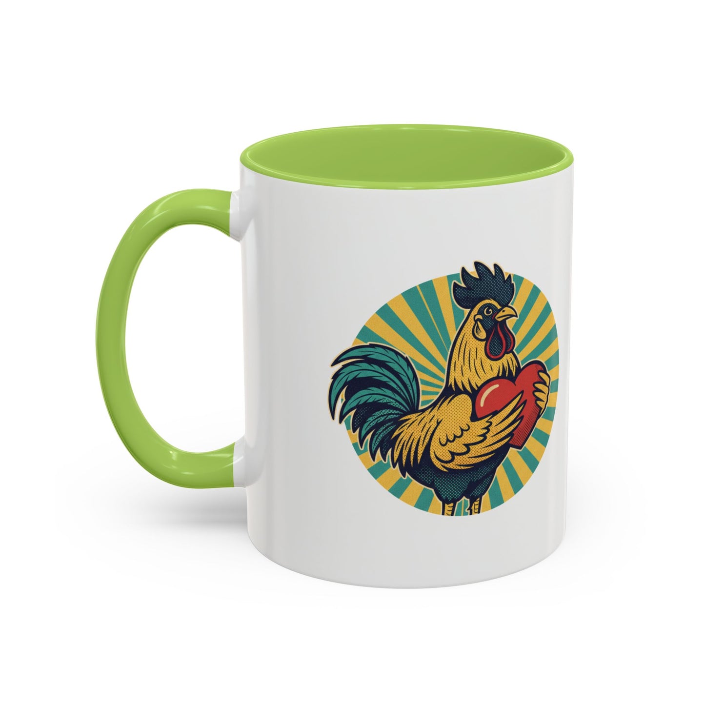 Rooster That Holds My Heart Coffee Mug — Retro Adult Humor (11/15oz)