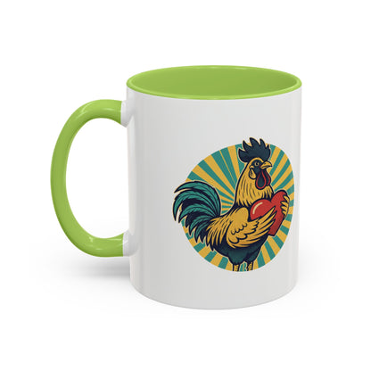 Rooster That Holds My Heart Coffee Mug — Retro Adult Humor (11/15oz)