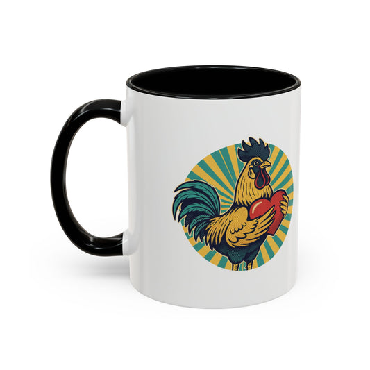 Rooster That Holds My Heart Coffee Mug — Retro Adult Humor (11/15oz)