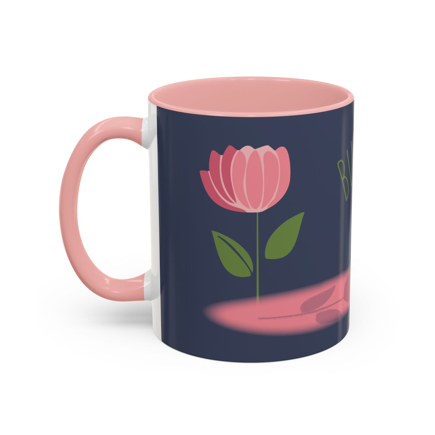 Custom Business Coffee Mug — Personalized Floral Accent Mug with Website & Contact