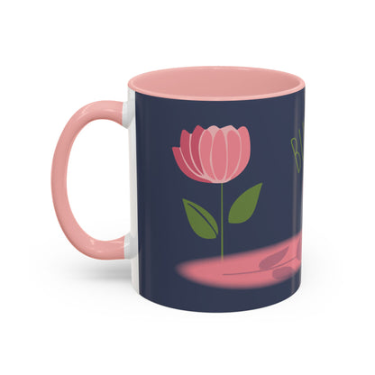 Custom Business Coffee Mug — Personalized Floral Accent Mug with Website & Contact