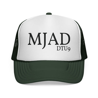 MJAD DTU9 Trucker Cap — Vintage Script Retro Mesh Baseball Hat