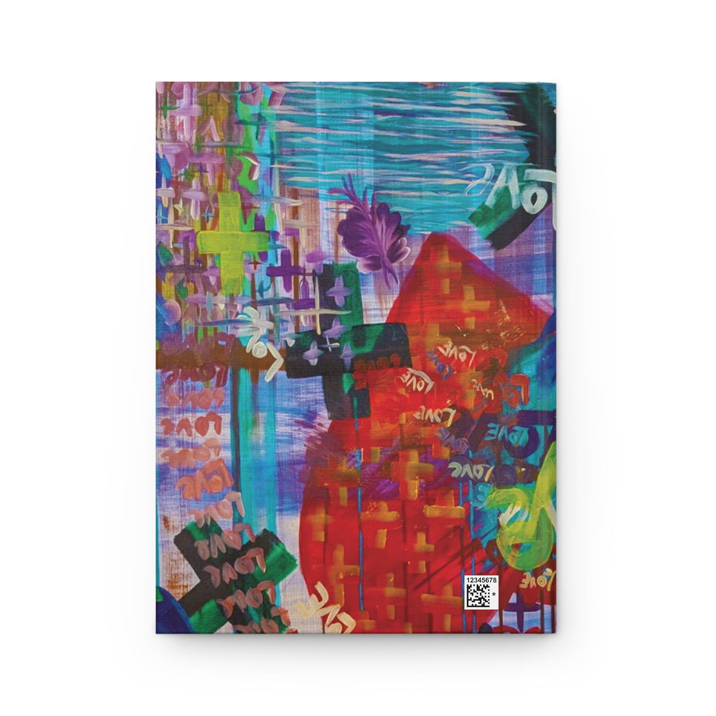 Abstract Love Graffiti Hardcover Journal — Colorful Mixed‑Media Art Notebook
