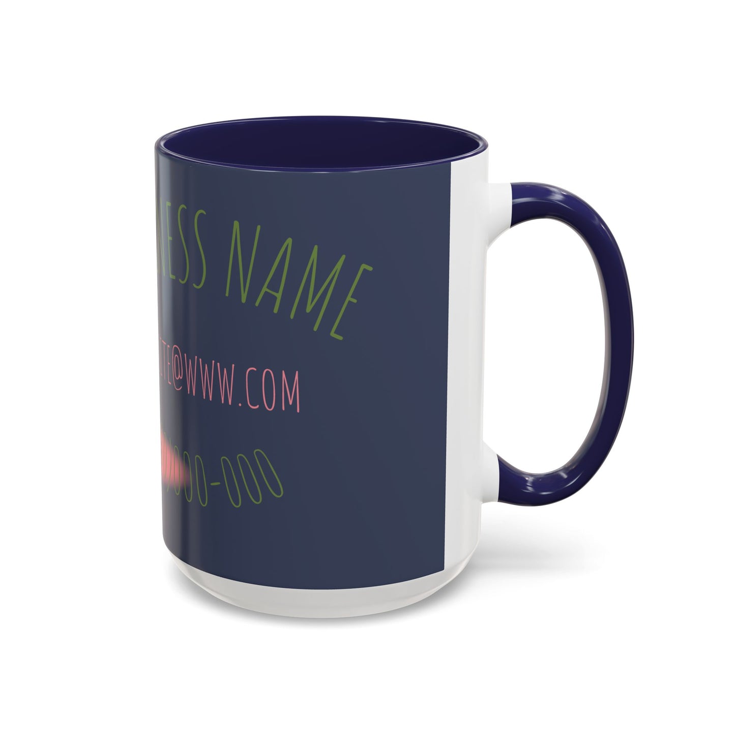 Custom Business Coffee Mug — Personalized Floral Accent Mug with Website & Contact