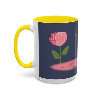 Custom Business Coffee Mug — Personalized Floral Accent Mug with Website & Contact