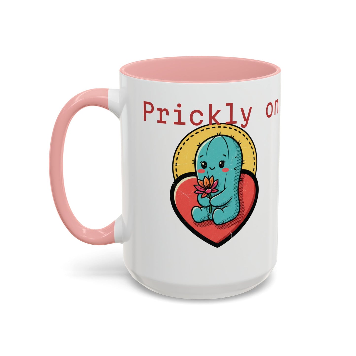 Prickly on the Outside, Soft for You Accent Coffee Mug — Cute Cactus Ceramic Mug (11/15 oz)