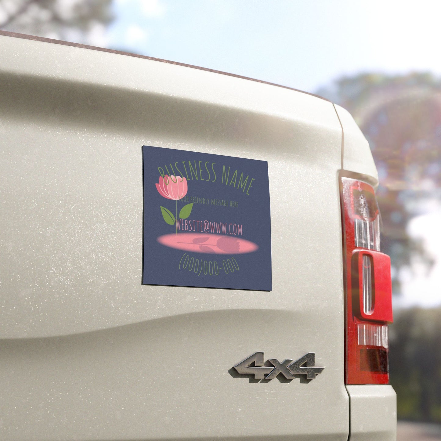 Floral Business Car Magnet — Customizable Logo, Contact & Website