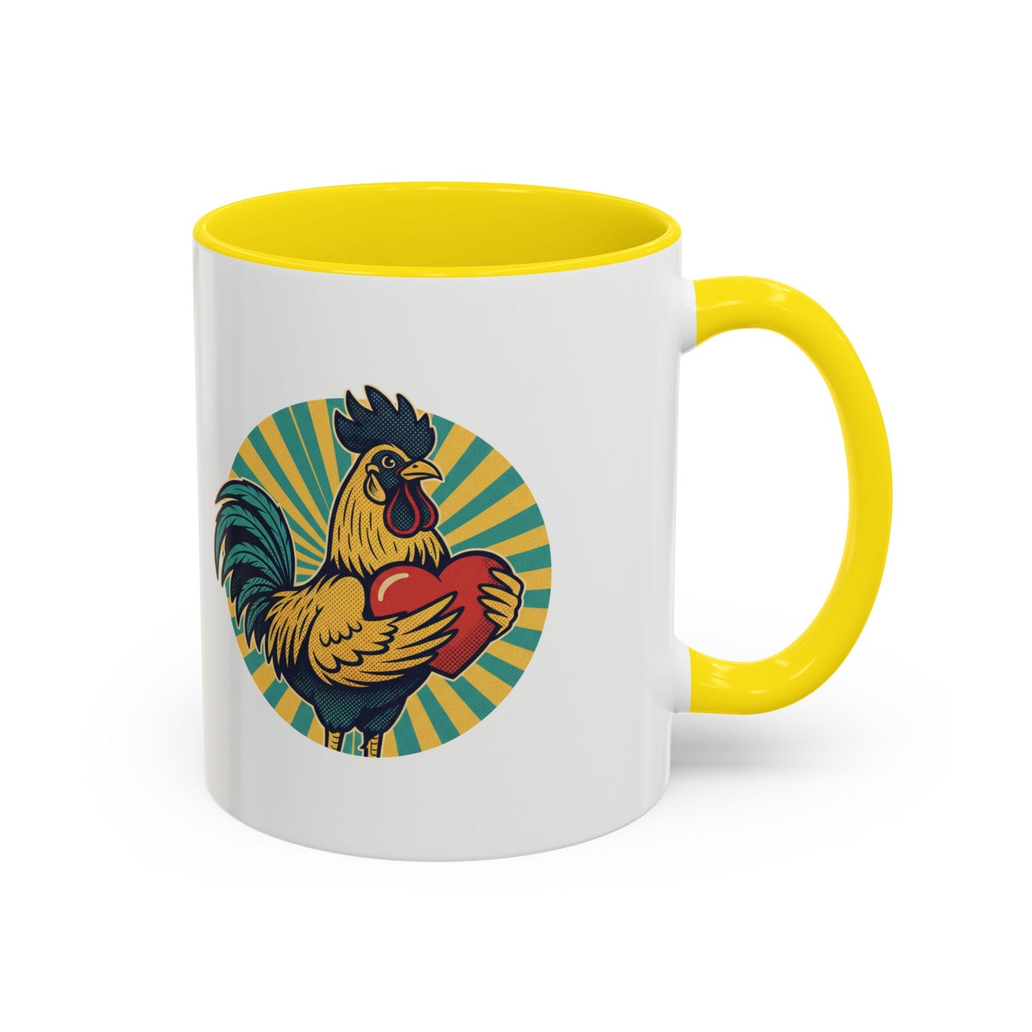 Rooster That Holds My Heart Coffee Mug — Retro Adult Humor (11/15oz)