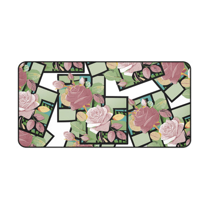 Floral Desk Mat - Eco-Friendly Workspace Decor, Office Gift for Her, Home Office Accessories, Desk Protector, Rose Pattern