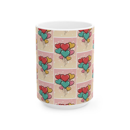 Valentine Heart Balloon Ceramic Mug — 11oz & 15oz