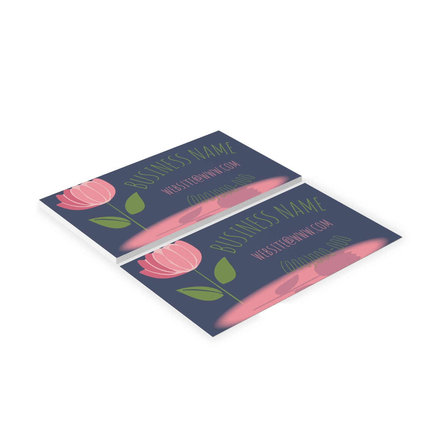 Floral Boutique Business Cards — Pink Tulip Design for Florists & Small Shops