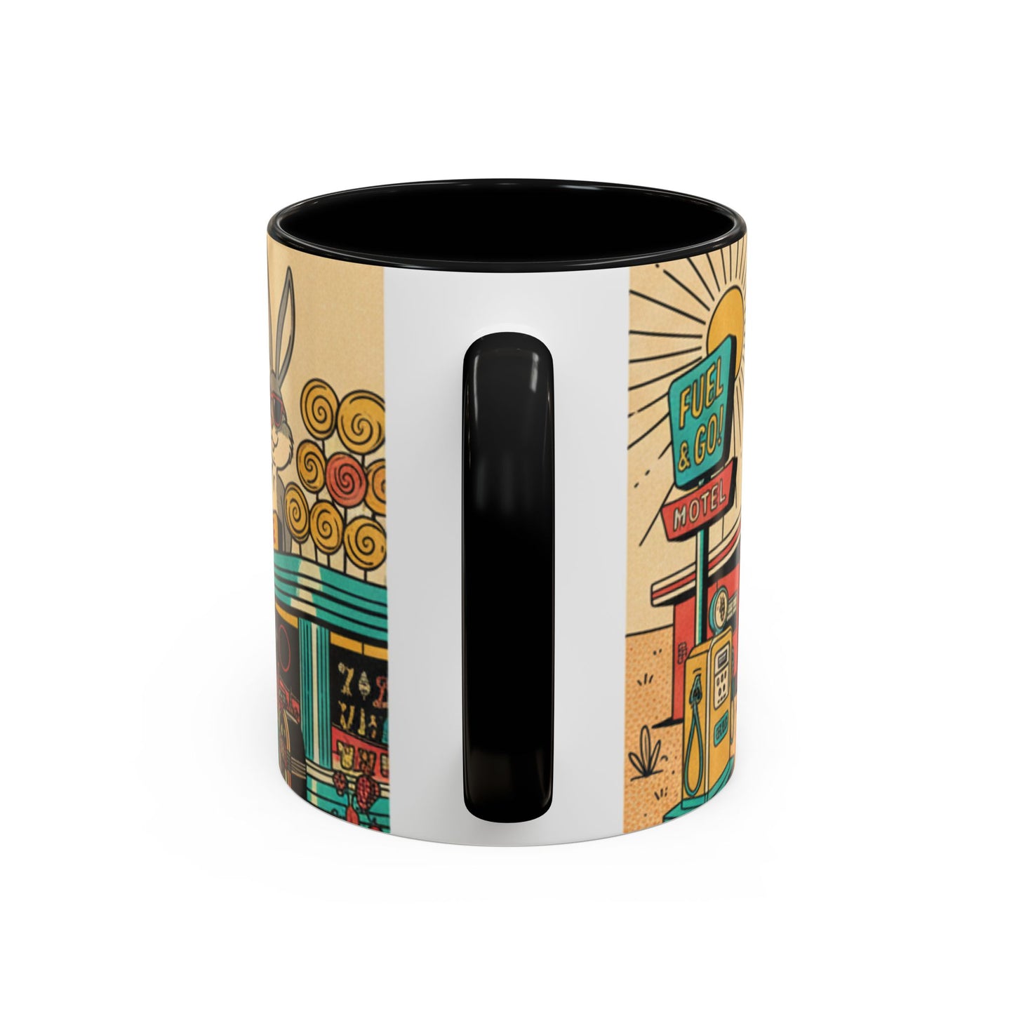 Route 66 Seligman Retro Pop Art Coffee Mug — Vintage Desert Roadside Design (11/15oz)