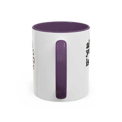 Valentine Dogs Tug-of-Love Mug — Playful Pop-Art Heart Balloons