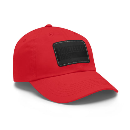 Special Edition Juneteenth Hat with Leather Patch, Summer Accessory, Unisex Cap, Celebration Hat, Gift for Dad, Black History Month