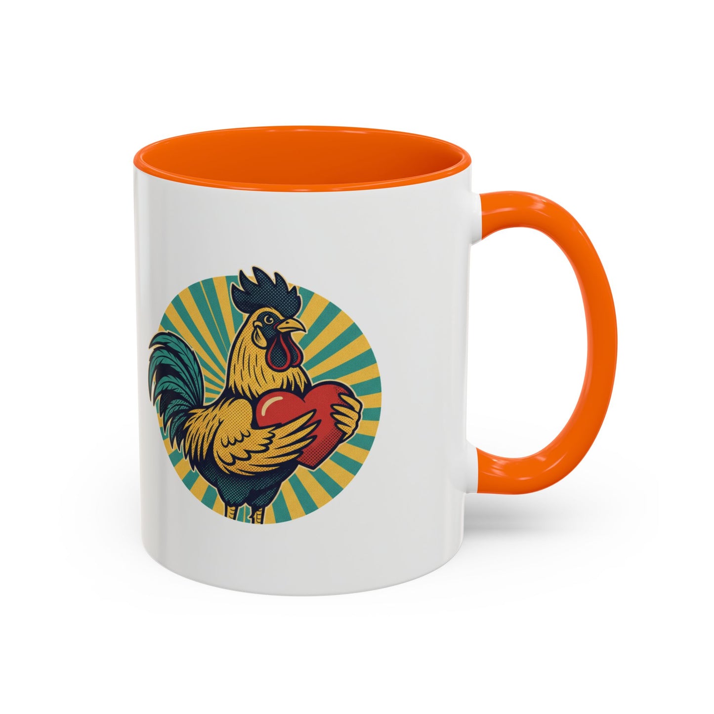 Rooster That Holds My Heart Coffee Mug — Retro Adult Humor (11/15oz)