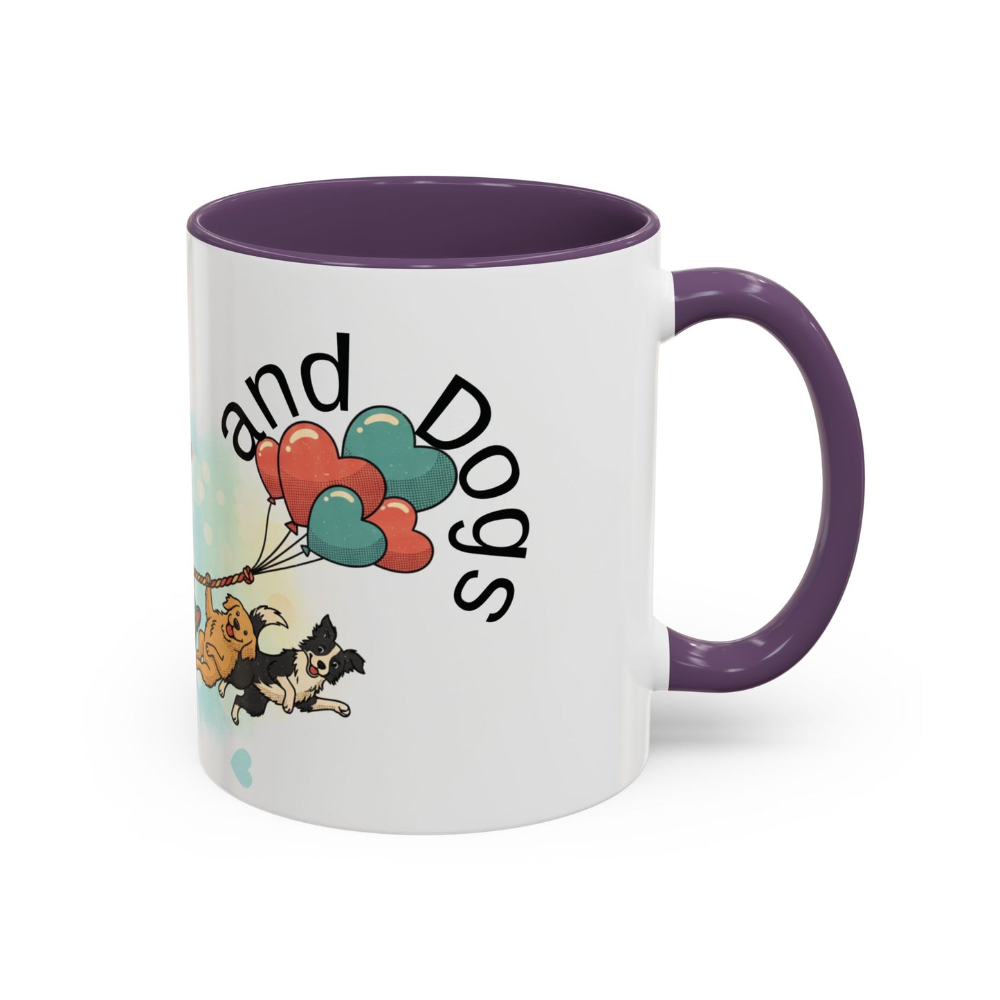 Valentine Dogs Tug-of-Love Mug — Playful Pop-Art Heart Balloons