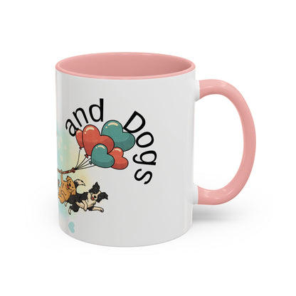 Valentine Dogs Tug-of-Love Mug — Playful Pop-Art Heart Balloons