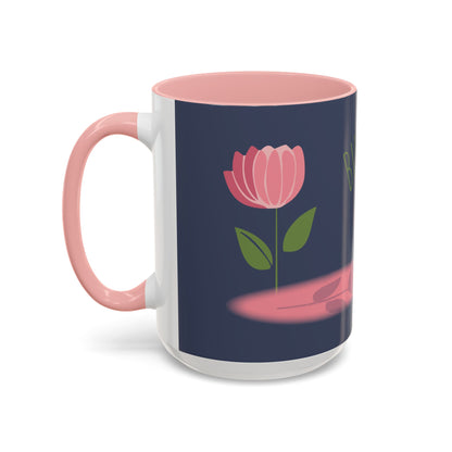Custom Business Coffee Mug — Personalized Floral Accent Mug with Website & Contact