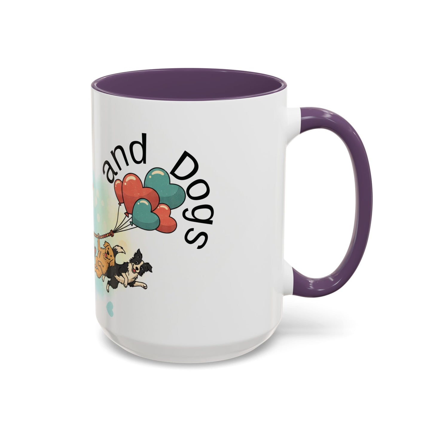 Valentine Dogs Tug-of-Love Mug — Playful Pop-Art Heart Balloons
