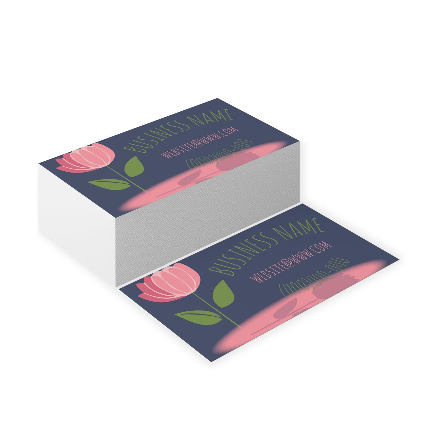Floral Boutique Business Cards — Pink Tulip Design for Florists & Small Shops