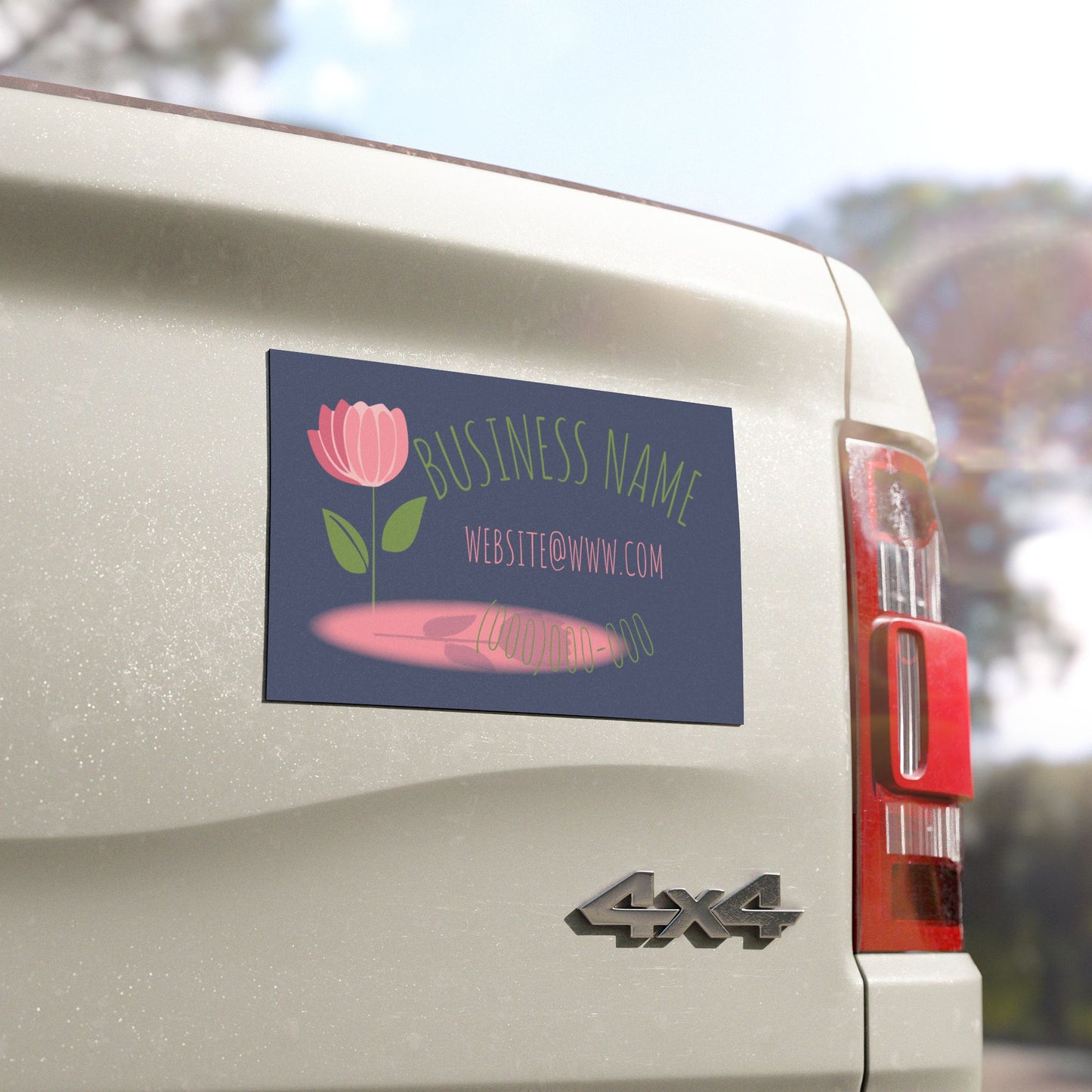 Floral Business Car Magnet — Customizable Logo, Contact & Website