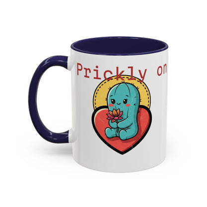 Prickly on the Outside, Soft for You Accent Coffee Mug — Cute Cactus Ceramic Mug (11/15 oz)