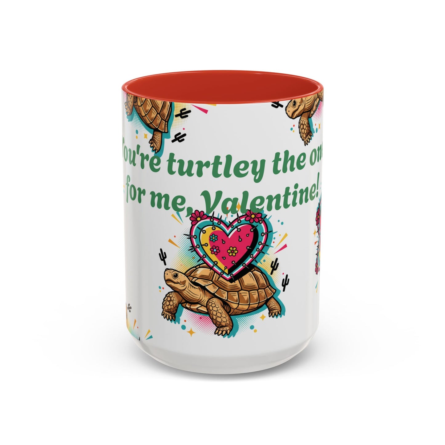 Turtle Valentine Coffee Mug — "You're turtley the one for me" Accent Mug