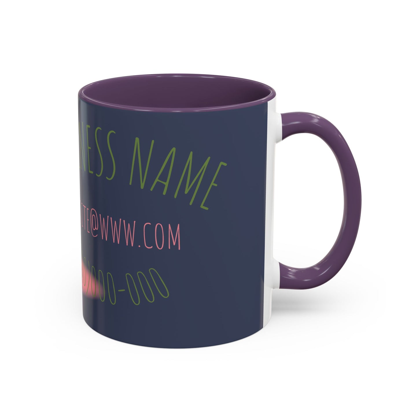 Custom Business Coffee Mug — Personalized Floral Accent Mug with Website & Contact