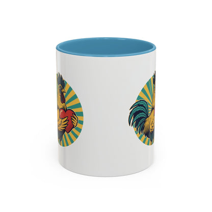 Rooster That Holds My Heart Coffee Mug — Retro Adult Humor (11/15oz)