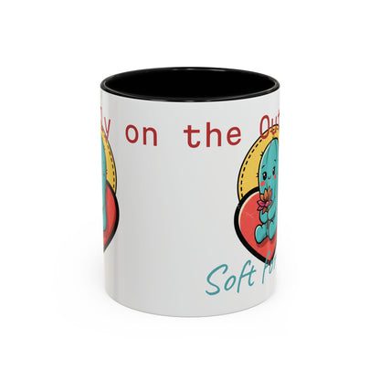 Prickly on the Outside, Soft for You Accent Coffee Mug — Cute Cactus Ceramic Mug (11/15 oz)