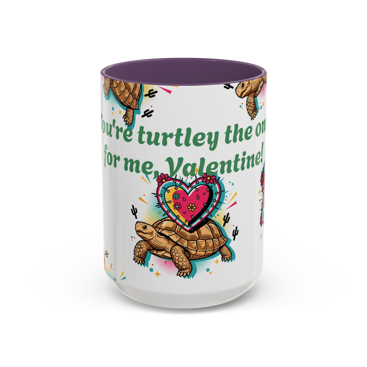 Turtle Valentine Coffee Mug — "You're turtley the one for me" Accent Mug