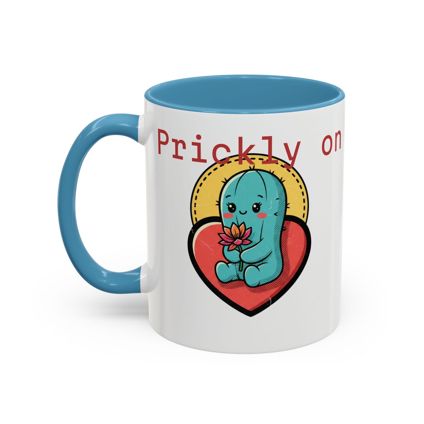 Prickly on the Outside, Soft for You Accent Coffee Mug — Cute Cactus Ceramic Mug (11/15 oz)
