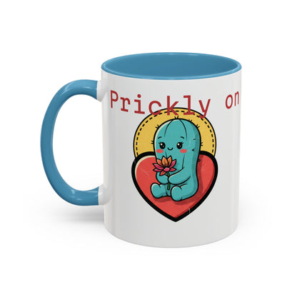 Prickly on the Outside, Soft for You Accent Coffee Mug — Cute Cactus Ceramic Mug (11/15 oz)