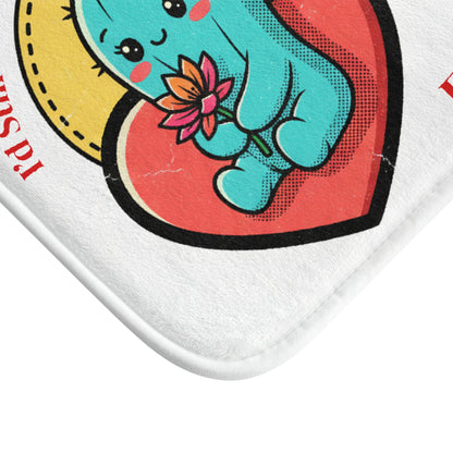 Emotionally Spiky Cactus Bath Mat — Cute Cactus with ‘I’d Still Choose You’ Heart Design