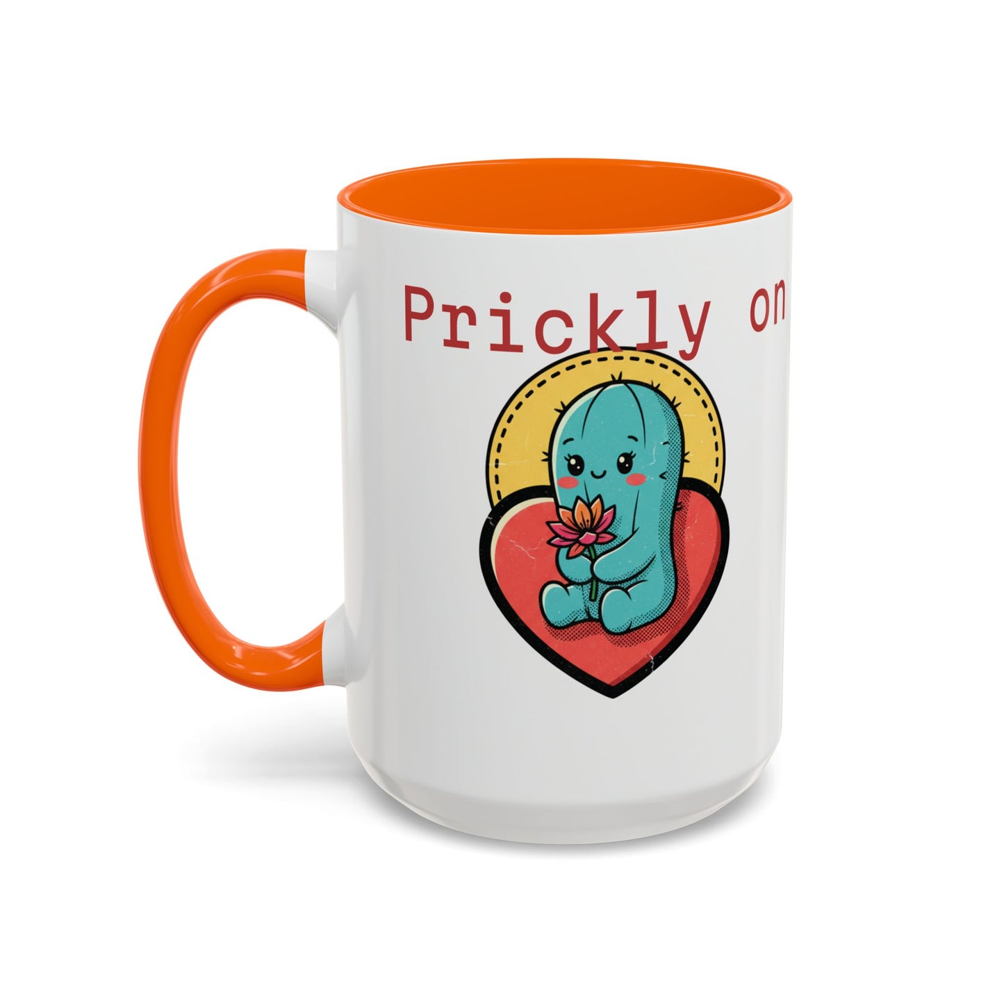 Prickly on the Outside, Soft for You Accent Coffee Mug — Cute Cactus Ceramic Mug (11/15 oz)