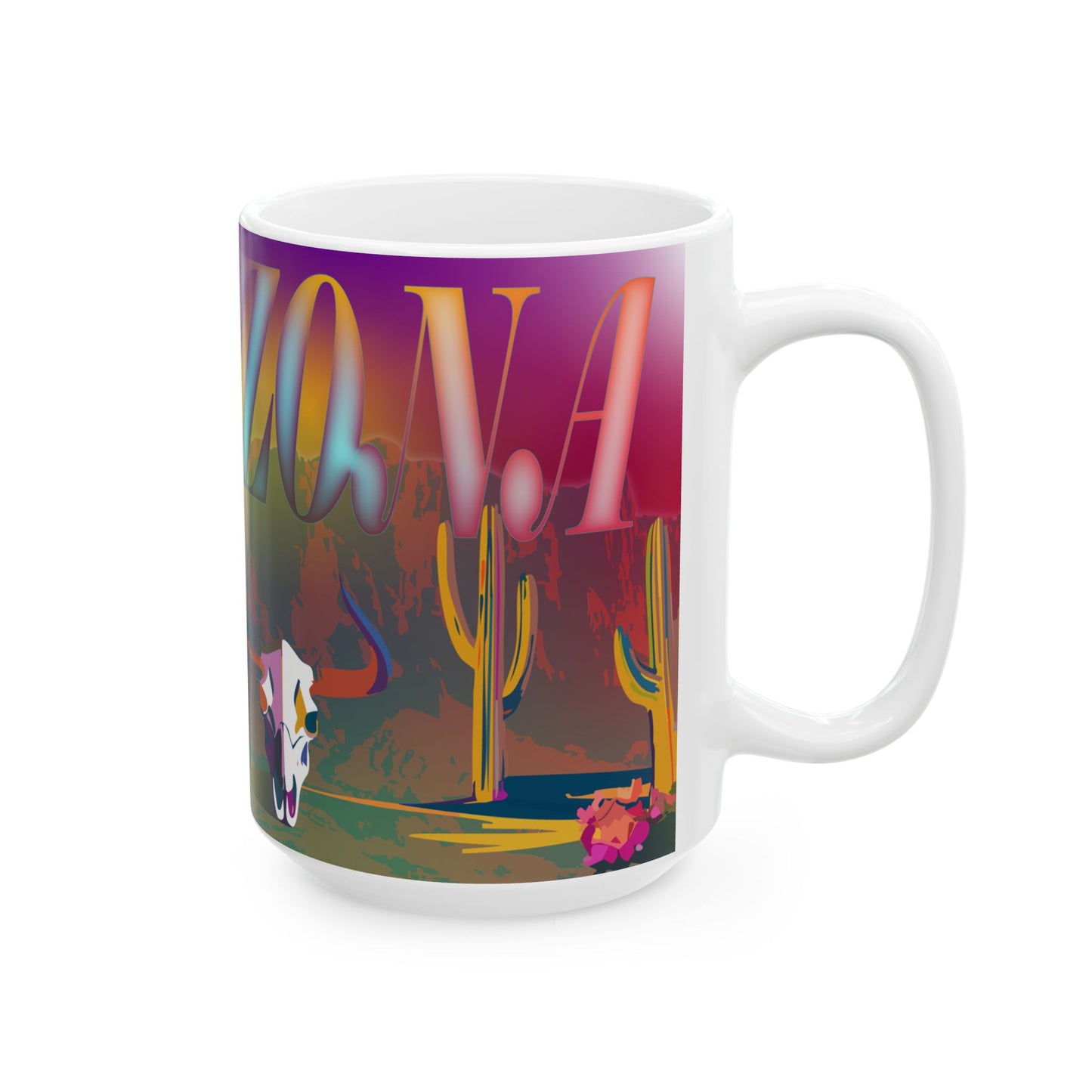 Vibrant Arizona Ceramic Mug | Unique Gift, Home Décor, Coffee Lover's Cup, Southwestern Art, Travel Souvenir