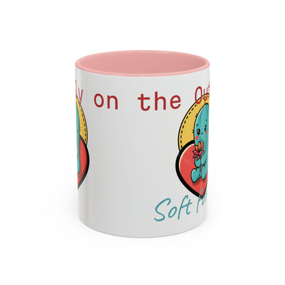 Prickly on the Outside, Soft for You Accent Coffee Mug — Cute Cactus Ceramic Mug (11/15 oz)